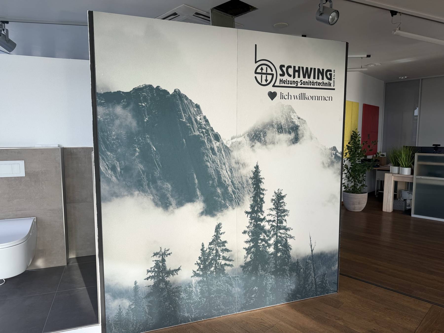 Willkommenswand der Schwing-Ausstellung in Buchen